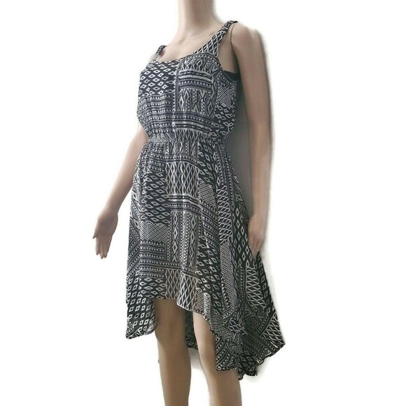 Fire Los Angeles Women’s Sleeveless Summer Dress Geometric Black White Sz Small - Picture 7 of 16